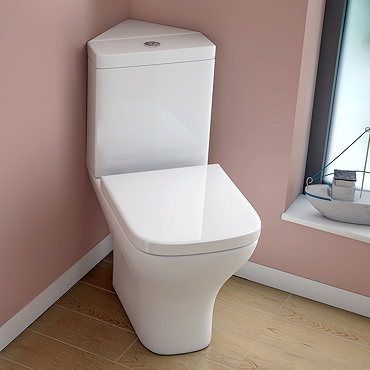 Venice Modern Corner Toilet with Soft Close Seat Profile Large Image
