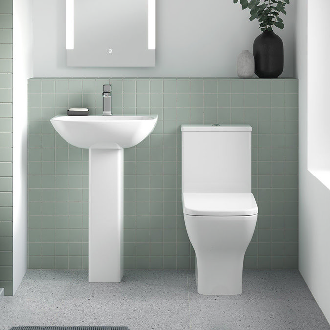 Venice Modern BTW Close Coupled Toilet + Soft Close Seat  Profile Large Image