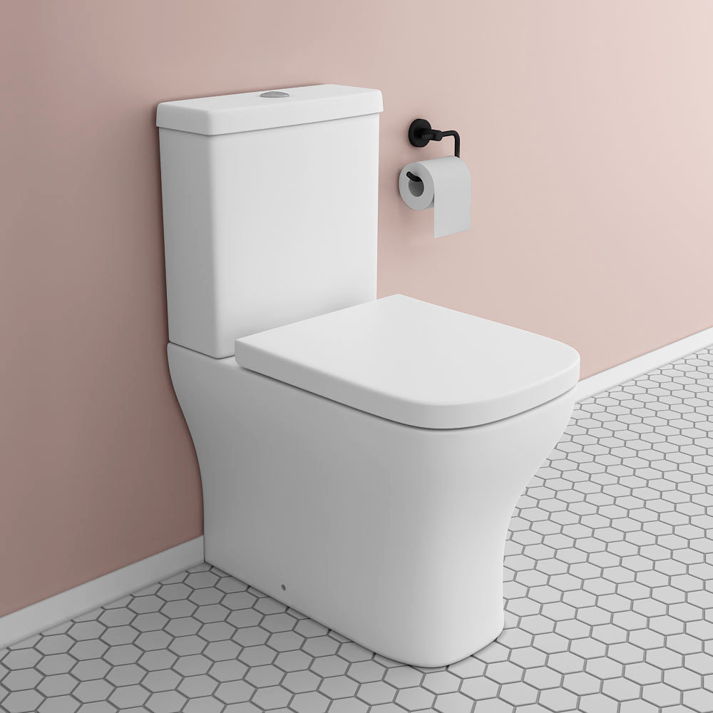 Venice Modern Fully Back To Wall Close Coupled Toilet + Soft Close Seat ...