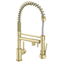 Venice Modern Kitchen Mixer Tap with Swivel Spout & Directional Spray - Brushed Brass