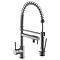 Venice Modern Kitchen Mixer Tap with Swivel Spout & Directional Spray - Brushed Steel