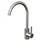 Venice Modern Kitchen Mixer Tap with Swivel Spout - Brushed Stainless Steel Large Image