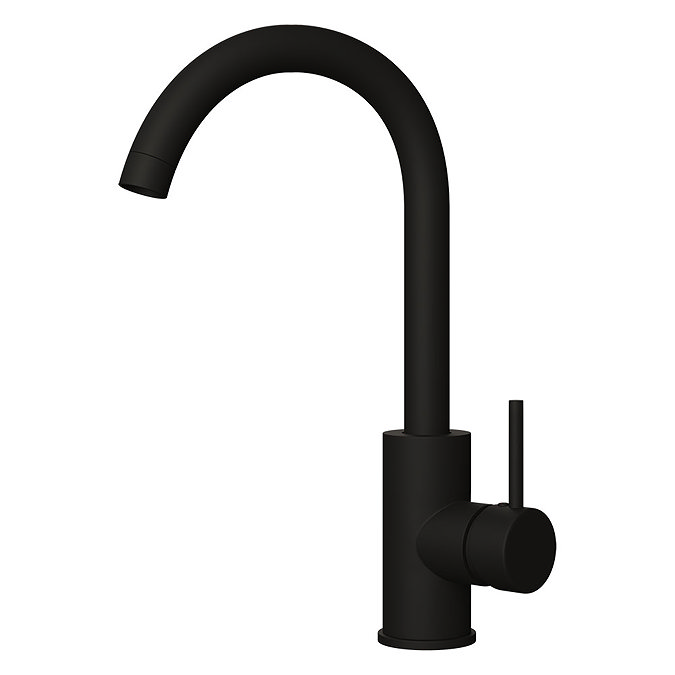 Venice Modern Kitchen Mixer Tap with Swivel Spout - Matt Black Large Image