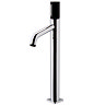 Venice Modern Round Tall Basin Mixer Tap - Chrome / Matt Black Large Image