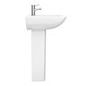 Venice Modern Short Projection Basin & Pedestal (550mm Wide - 1 Tap Hole) Standard Large Image