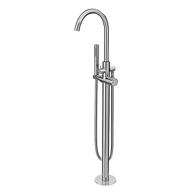 Venice Modern Thermostatic Floor Mounted Freestanding Bath Shower Mixer - Chrome