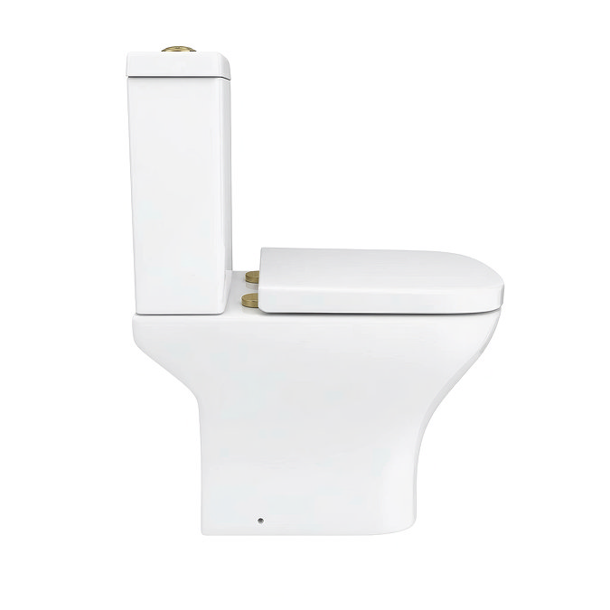 Venice Modern Toilet with Soft Close Seat (Brushed Brass Flush + Hinges)