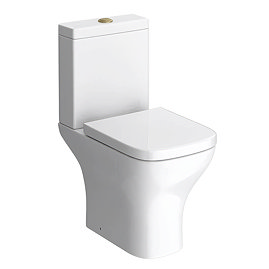 Venice Modern Toilet with Soft Close Seat (Brushed Brass Flush + Hinges)