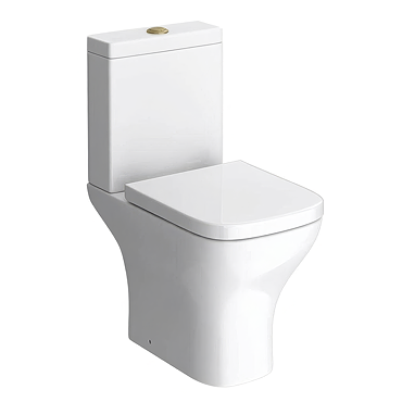 Venice Modern Toilet with Soft Close Seat (Brushed Brass Flush + Hinges)