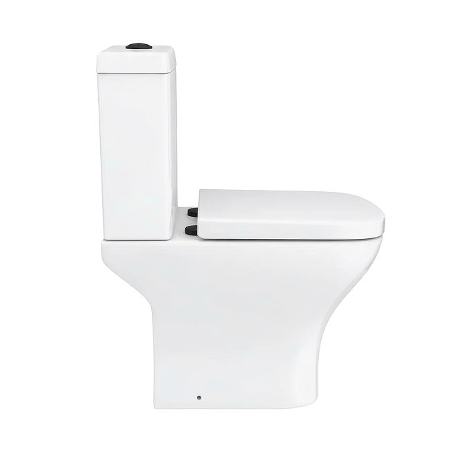 Venice Modern Toilet with Soft Close Seat (Matt Black Flush + Hinges)