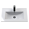 Venice Moderno 600mm White Wall Hung Vanity Unit with 2-Drawer and Matt Black Handles