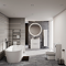 Venice Moderno 800mm White Floor Standing Vanity Unit with 2-Drawer and Matt Black Handles