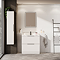 Venice Moderno 800mm White Floor Standing Vanity Unit with 2-Drawer and Matt Black Handles