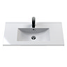 Venice Moderno 800mm White Floor Standing Vanity Unit with 2-Drawer and Matt Black Handles