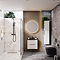 Venice Moderno Wall Hung Tall Storage Cabinet - Matt White with Matt Black Handle