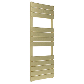 Venice Pannello Heated Towel Rail - Brushed Brass (1213 x 500mm) Large Image
