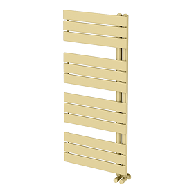 Venice Pannello Offset Heated Towel Rail - Brushed Brass (1130 x 500mm)