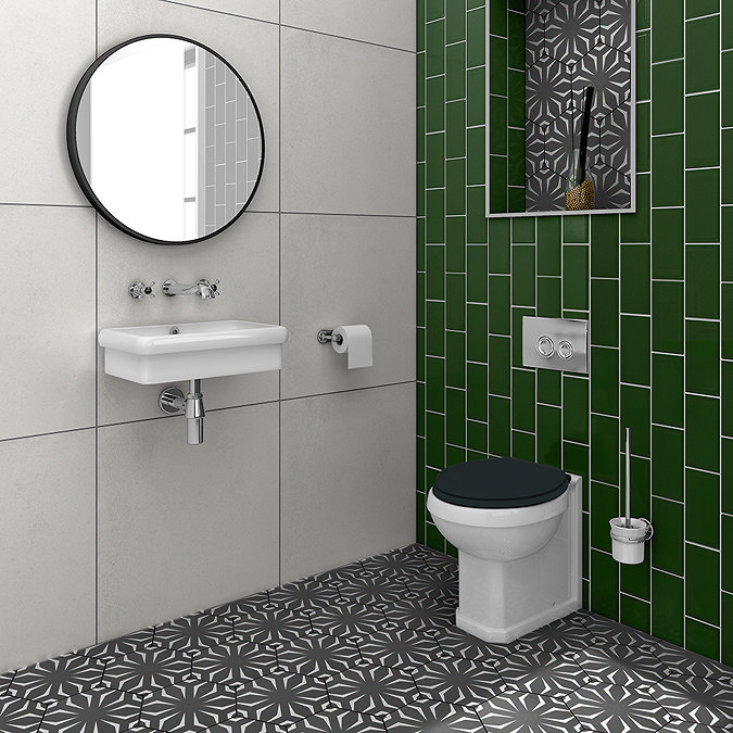 Venice Pneumatic Dual Flush Concealed Cistern with Chrome Round Button Flush Plate