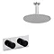 Venice Round Chrome / Matt Black Shower System with Concealed Valve + Ceiling Mounted Head Large Ima