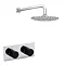 Venice Round Chrome / Matt Black Shower System with Concealed Valve + Wall Mounted Head  Large Image