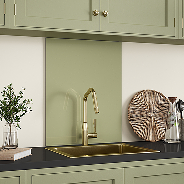 Venice Sage Green Glass Self Adhesive Kitchen Splashback 600 x 750mm