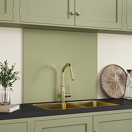 Venice Sage Green Glass Self Adhesive Kitchen Splashback 900 x 750mm