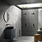 Venice Satin Anthracite Wall Hung 2-Drawer Countertop Vanity Unit incl. Matt Black Basin (600mm w. Brushed Brass Handles)