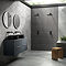 Venice Satin Anthracite Wall Hung Double Countertop Vanity Unit incl. 2 Matt Black Basins (1200mm w. Chrome Handles)