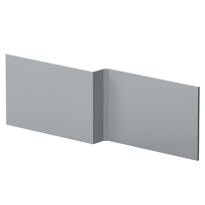 Venice Satin Grey L-Shaped Front Bath Panel - 1700mm Large Image