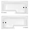 Venice Shower Bath - 1700 L Shaped w. Matt Black Abstract Grid Screen + Satin White Panel Profile L