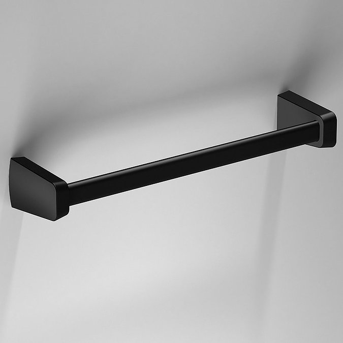 Venice Square Black 320mm Towel Rail Large Image