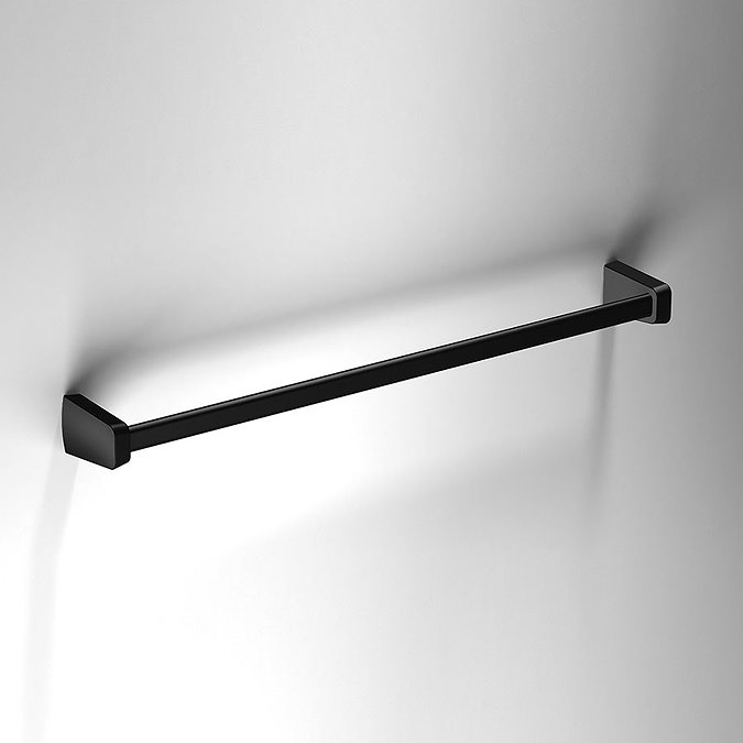 Venice Square Black 560mm Towel Rail Large Image