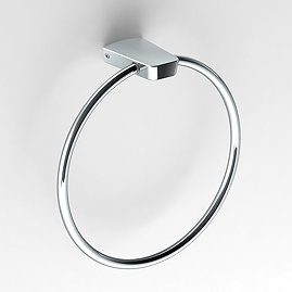 Venice Square Chrome Towel Ring Large Image
