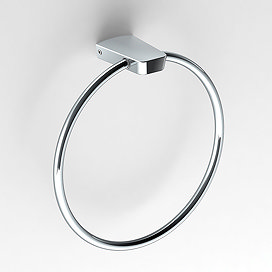 Venice Square Chrome Towel Ring Large Image