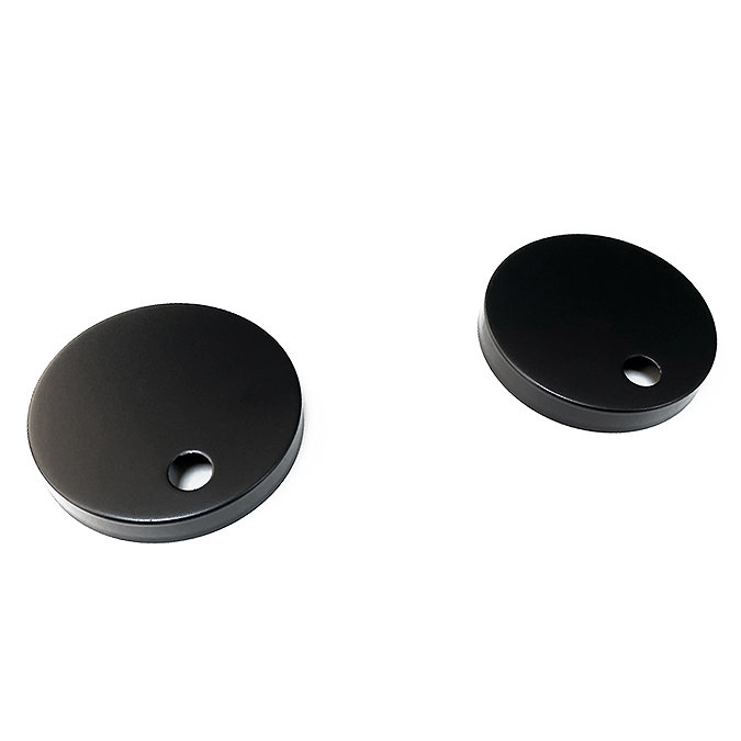 Venice Toilet Seat Hinge Cover Caps Matt Black - Diameter 51mm