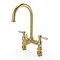 Venice Traditional Bridge Brushed Brass 3-in-1 Instant Boiling Water Kitchen Tap with Boiler & Filte