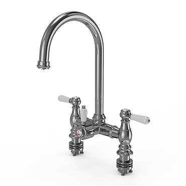 Bower 3-in-1 Instant Boiling Water Tap - Traditional Bridge Chrome with Boiler & Filter  Feature Large Image