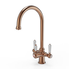 Venice Traditional Crucifrom Brushed Copper 3-in-1 Instant Boiling Water Kitchen Tap with Boiler & F