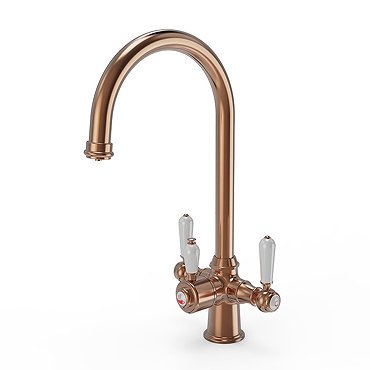Bower 3-in-1 Instant Boiling Water Tap - Traditional Cruciform Brushed Copper with Boiler & Filter  Feature Large Image