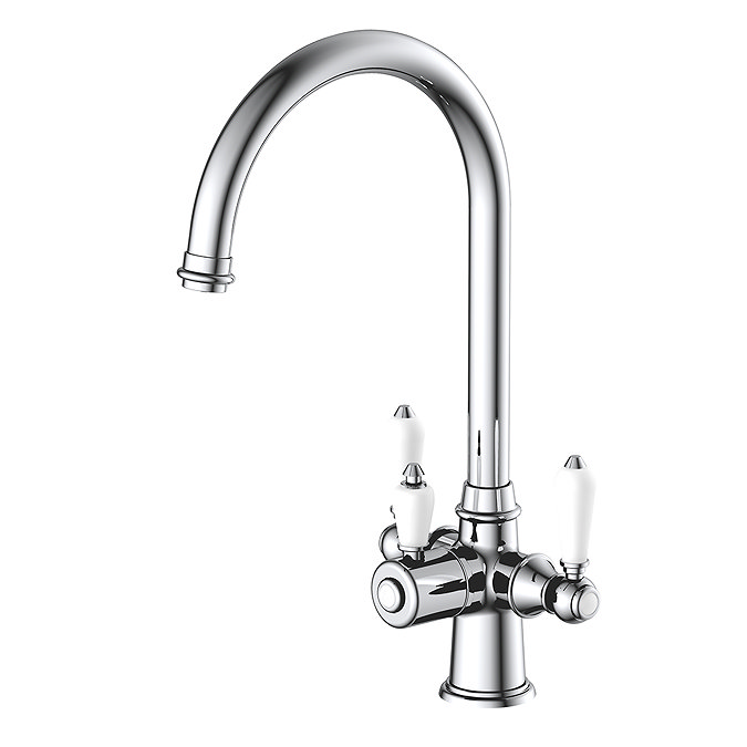 Bower 3-in-1 Instant Boiling Water Tap - Traditional Cruciform Chrome with Boiler & Filter