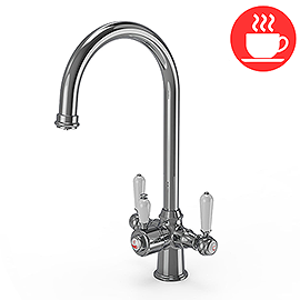 Venice Traditional Crucifrom Chrome 3-in-1 Instant Boiling Water Kitchen Tap with Boiler & Filter Me