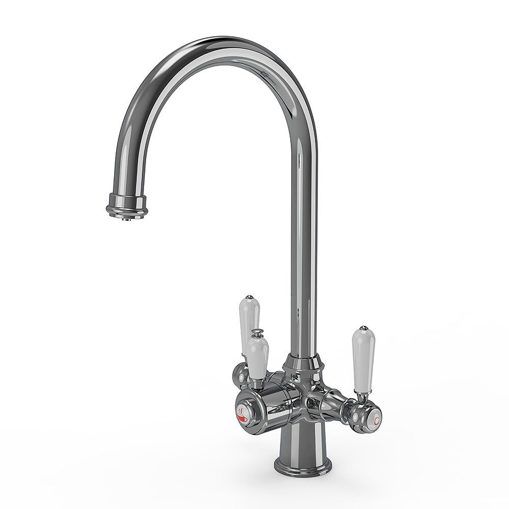 Bower Traditional 3in1 Boiling Water Tap Cruciform Brushed Chrome