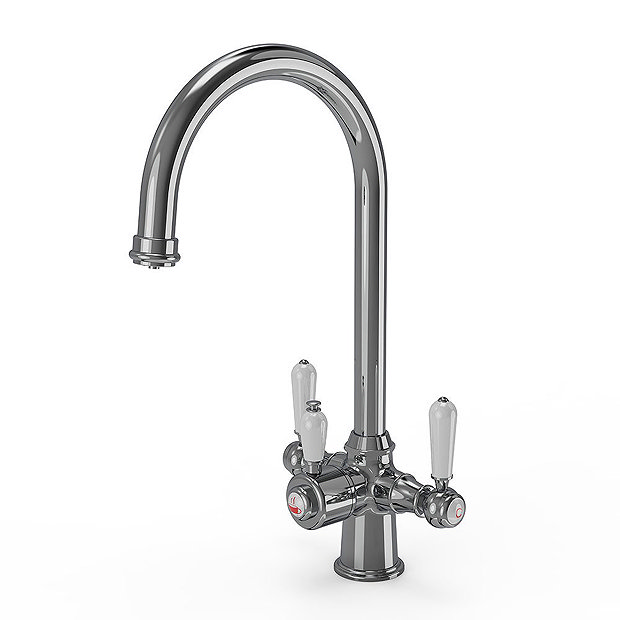 Venice Traditional Crucifrom Chrome 3-in-1 Instant Boiling Water Kitchen Tap with Boiler & Filter La