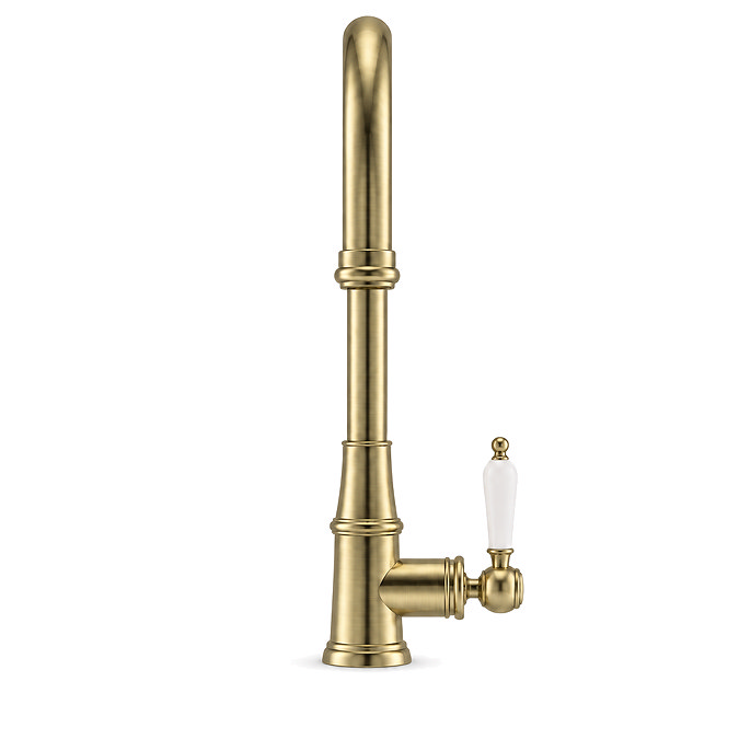 Venice Traditional Kitchen Mixer Tap with Swivel Pull Out Spout - Brushed Brass
