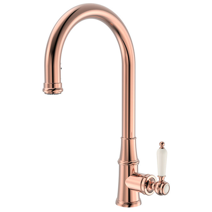 Venice Traditional Kitchen Mixer Tap with Swivel Pull Out Spout - Brushed Copper