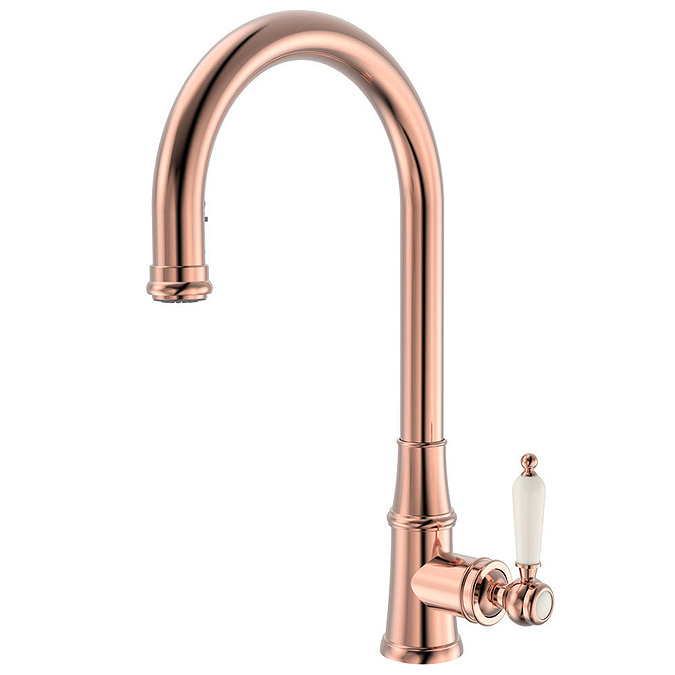 Venice Traditional Kitchen Mixer Tap with Swivel Pull Out Spout - Brushed Copper