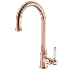 Venice Traditional Kitchen Mixer Tap with Swivel Pull Out Spout - Brushed Copper