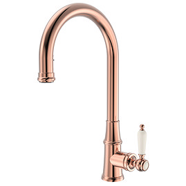 Venice Traditional Kitchen Mixer Tap with Swivel Pull Out Spout - Brushed Copper