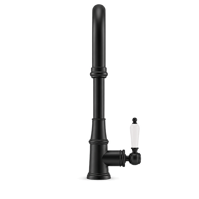 Venice Traditional Kitchen Mixer Tap with Swivel Pull Out Spout - Matt Black