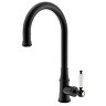 Venice Traditional Kitchen Mixer Tap with Swivel Pull Out Spout - Matt Black